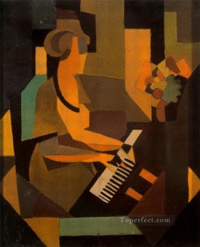 抽象的かつ装飾的 Painting - ピアノを弾くジョーゼット 1923 シュルレアリスム